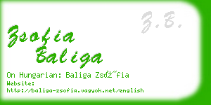 zsofia baliga business card